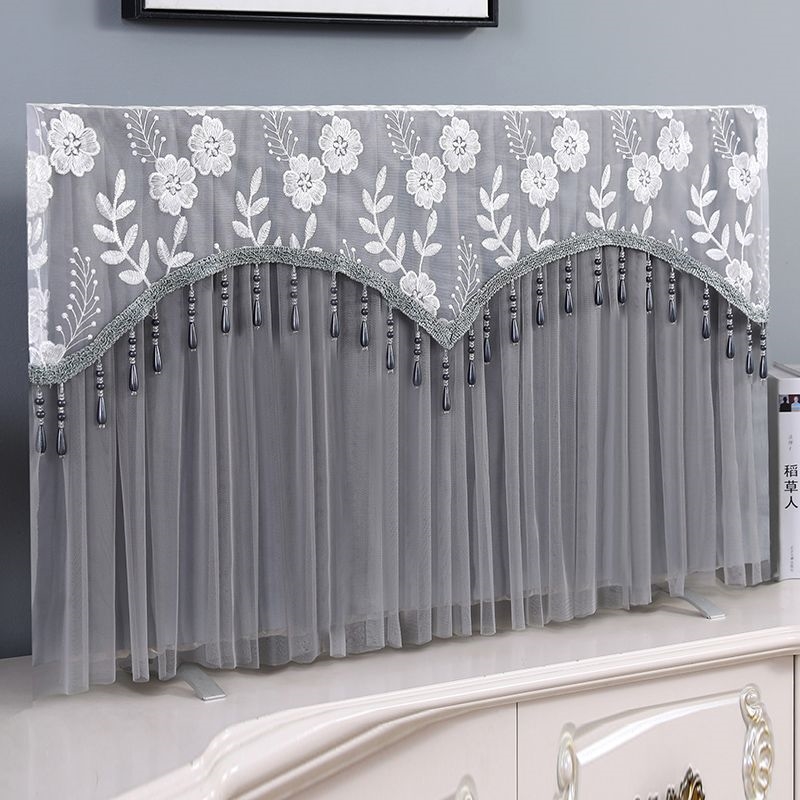 电视机防尘罩开机不取55寸65寸75挂式蕾丝吊坠液晶新款电视套