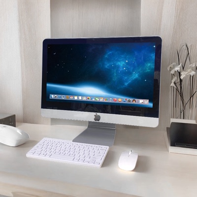 一体机电脑模型白色显示器模型