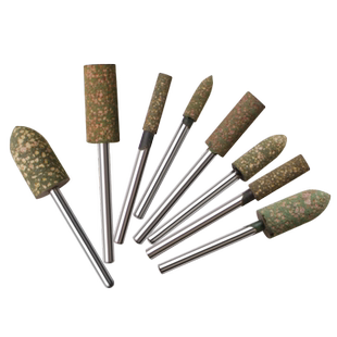 3mm柄径绿芝麻磨头金属玉石铝件钢材模具抛光打磨橡胶轮套装电磨