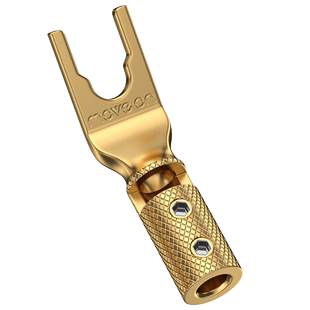 Move on牧风Y2紫铜镀厚金音响功放免焊U形Y插头喇叭线音箱线插头