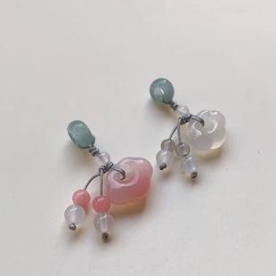 天然和田玉如意小吊坠玛瑙翡翠隔珠diy手串小提溜项链手机坠配件