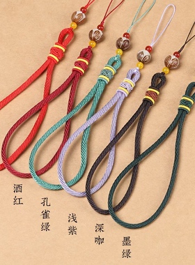 菩提莲花手机链中国风短款U盘壳手腕钥匙扣挂件防丢挂饰绳 吊坠女