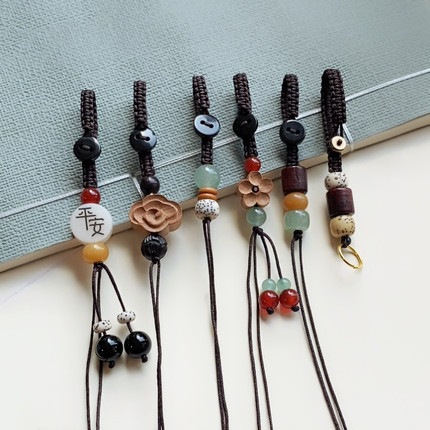 手机挂绳短款手工编织钥匙扣半成品手机链条吊坠DIY配件挂件绳子