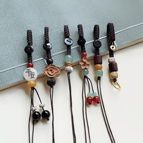 手机挂绳短款手工编织钥匙扣半成品手机链条吊坠DIY配件挂件绳子