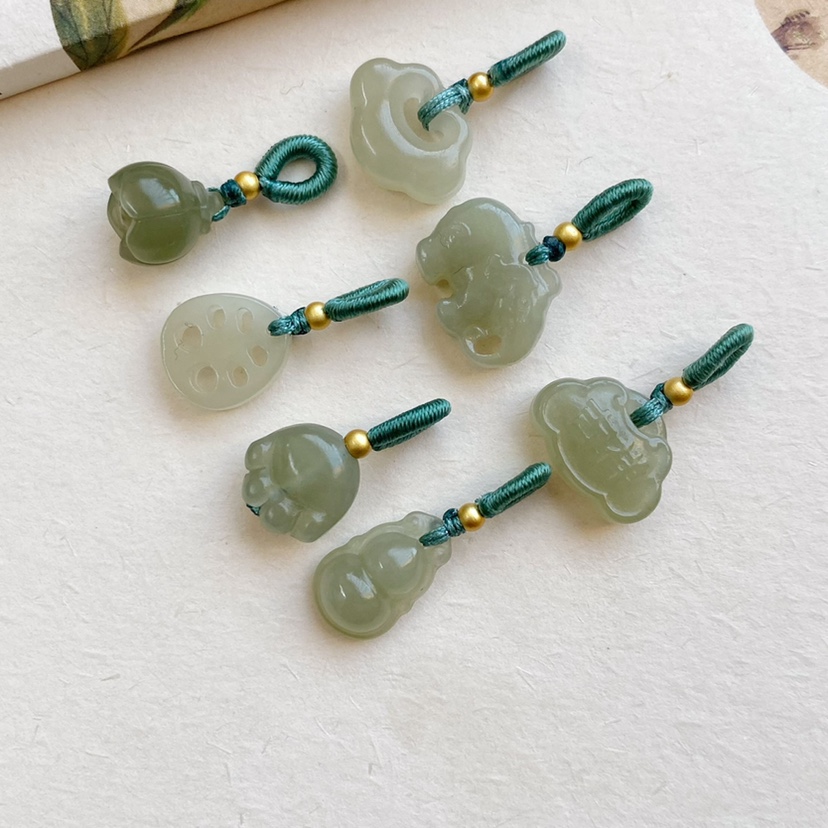 和田玉diy配件莲蓬花苞吊坠男女diy串珠手串手链项链散珠玉石饰品