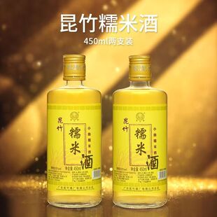 昆竹糯米酒22度450ml客家甜酒黄酒瓶装月子酒米酒龙门特产果酒