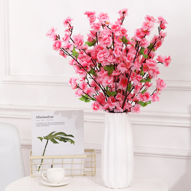 仿真桃花枝10支套装假腊梅花树枝塑料干花落地插客厅摆件室内装饰