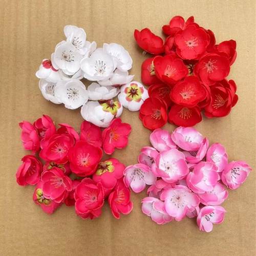 仿真梅花朵花瓣假树装饰材料绢花梅花腊梅樱花树婚庆拍摄道具头饰