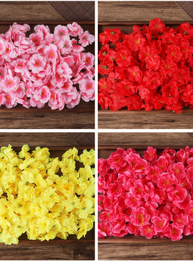 仿真桃花朵花瓣假树装饰材料绢花梅花腊梅樱花树婚庆拍摄道具头饰