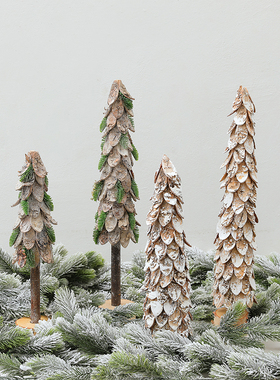 圣诞摆件桌面摆设教室课桌装饰幼儿园窗台自然角环保木质创意饰品