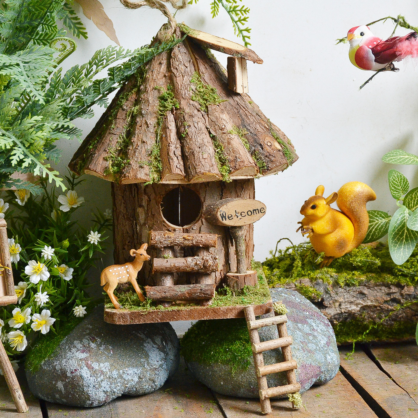 天然实木鸟窝鸟笼微景观房子造景装饰挂件幼儿园植物角户外吊饰,家居饰品,户外/庭院摆件,淘宝优惠券,粉丝福利购,淘宝优惠卷