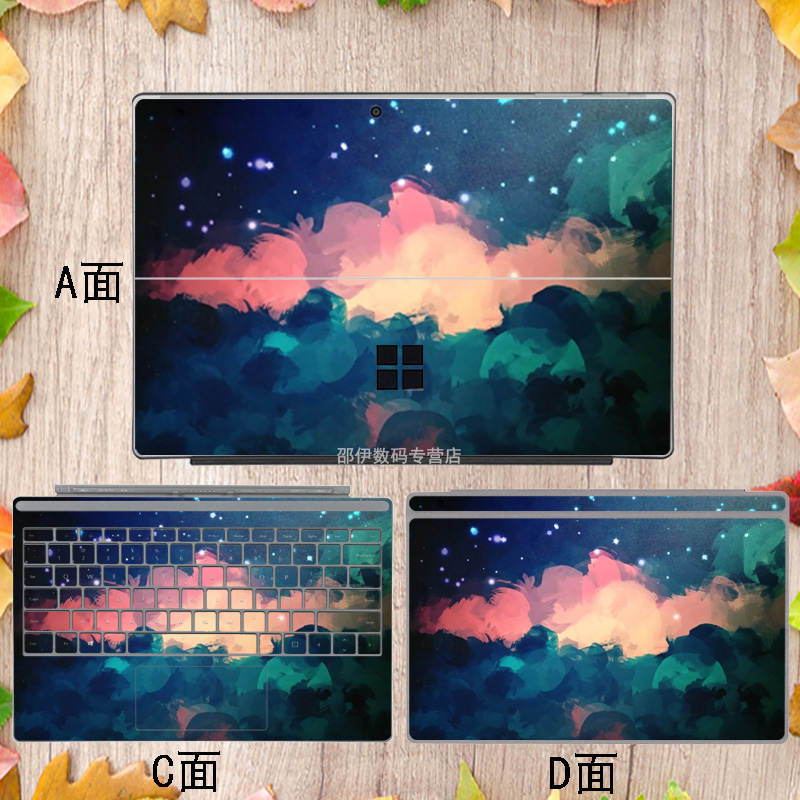 微软SurfacePro6/7电脑贴纸Pro4/5外壳膜Laptop6/5/4图案定制Pro9/8机身贴纸GO3屏幕Book键盘Studio2保护贴膜