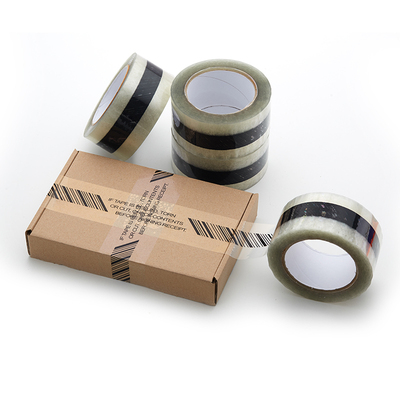 IF TAPE IS PEELED警示语封箱打包胶带透明黑字胶布快递封口胶纸