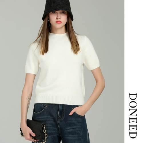 初春复古宽松显瘦短袖针织衫