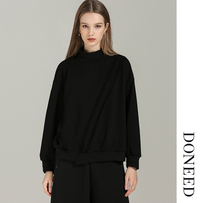 宽松型常规款立领套头卫衣