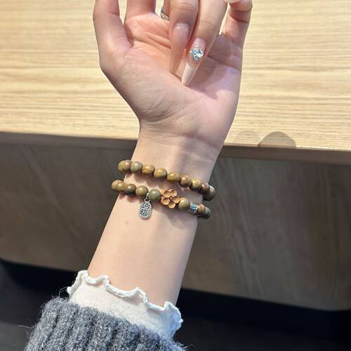 iWatch绿檀木手链女款高级感