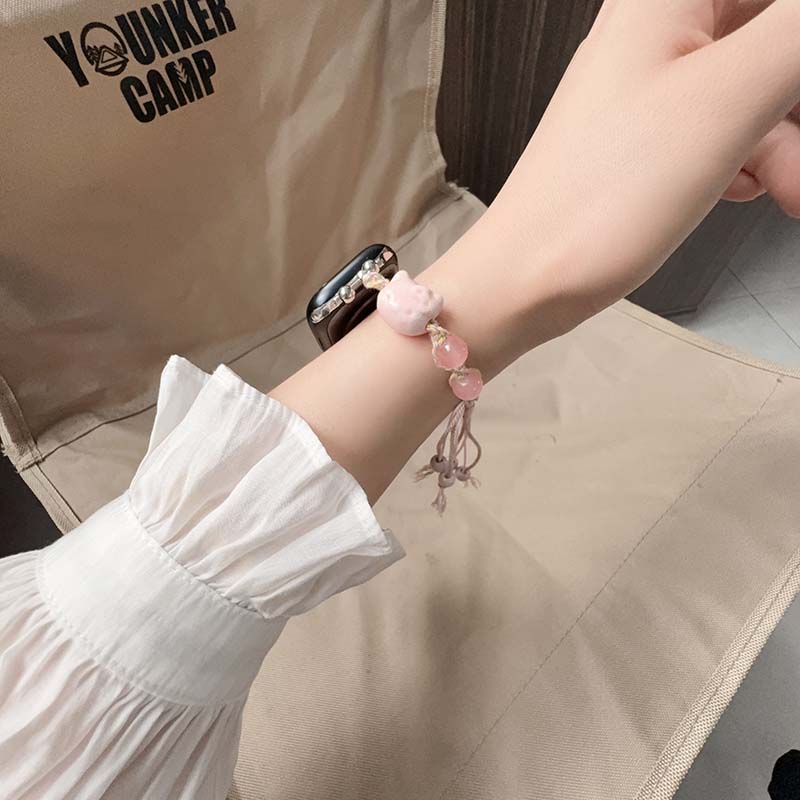 适用苹果手表表带s10新款applewatchs9se高级感s8kitty猫手链女款