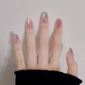 缤纷色彩法式 清冷感清透多巴胺穿戴甲日常气质显白美甲假指甲成品