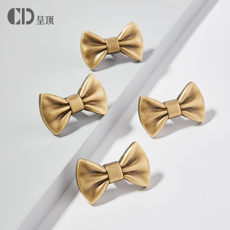 古铜色蝴蝶结黄铜柜门抽屉拉手