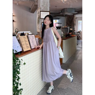 紫色连衣裙女显瘦气质小个子夏季2025新款温柔风超好看度假仙女裙