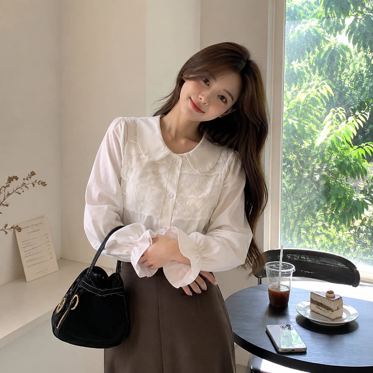 法式减龄娃娃领长袖衬衫女秋