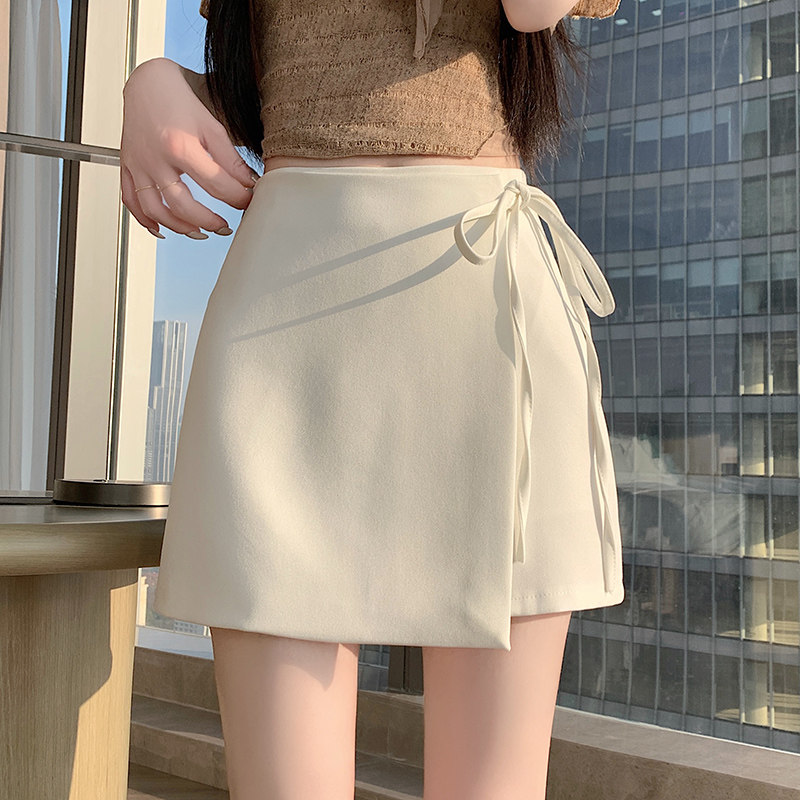 西装不规则半身裙夏2026新款高腰显瘦a字裙褶皱包臀甜美百搭短裙
