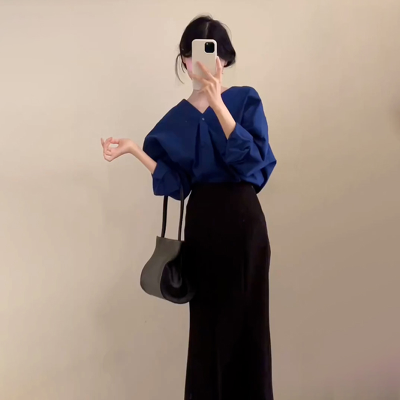 套装女2025春季新款轻熟风气质高级感通勤长袖衬衫高腰鱼尾半身裙