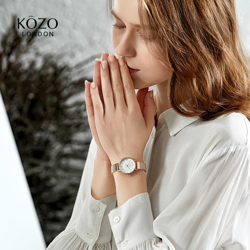 kozo手表女进口腕表细带小巧简约气质轻奢小众品牌女士钢带石英表