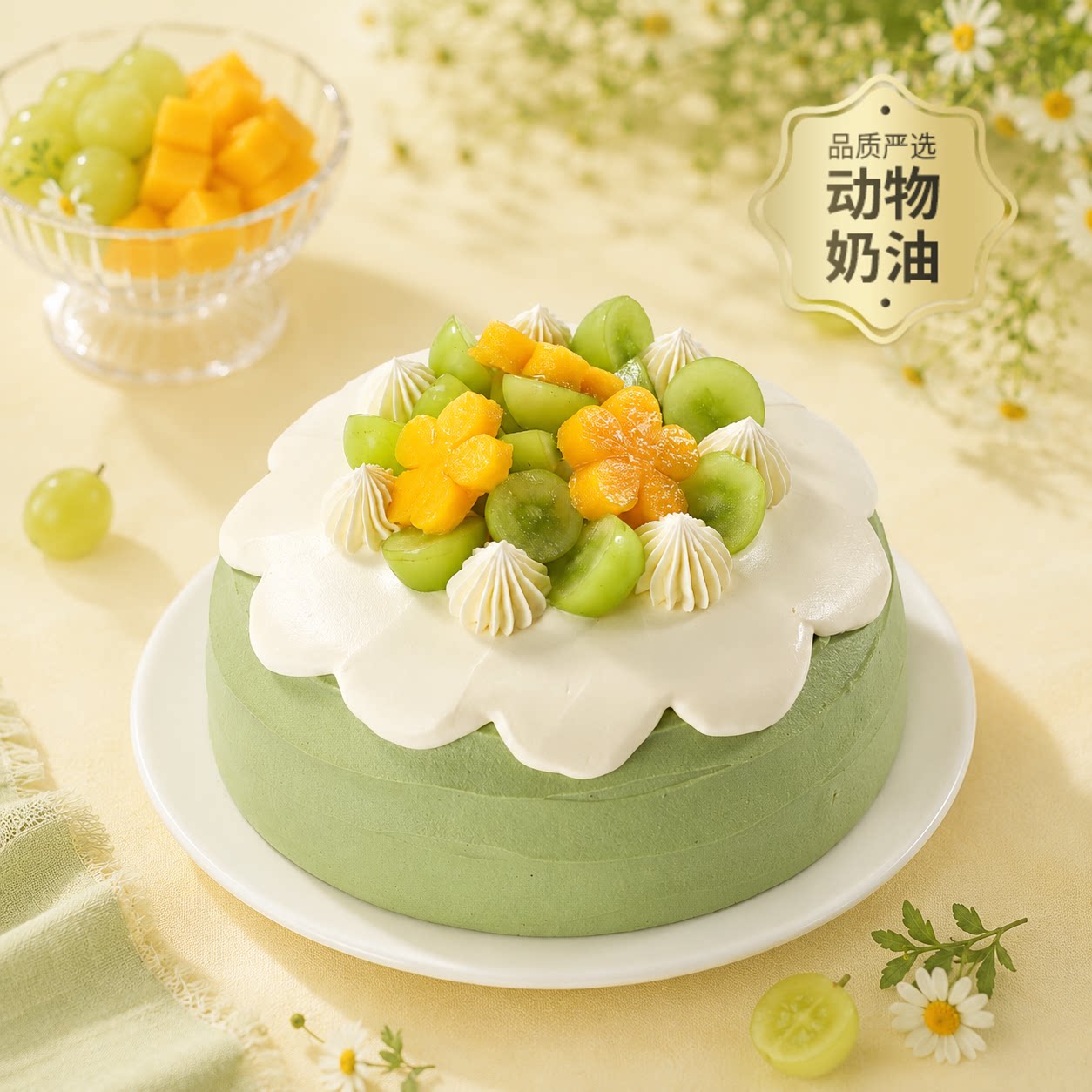 【幸福西饼】青岚芒果生日蛋糕动物奶油同城配送甜品节日甜点