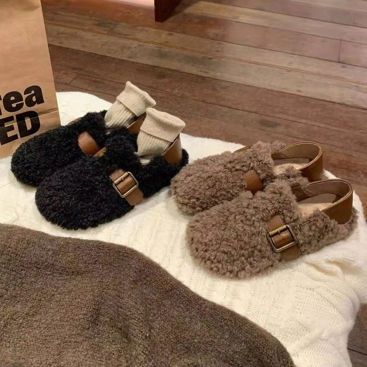 毛毛勃肯鞋冬季保暖棉鞋