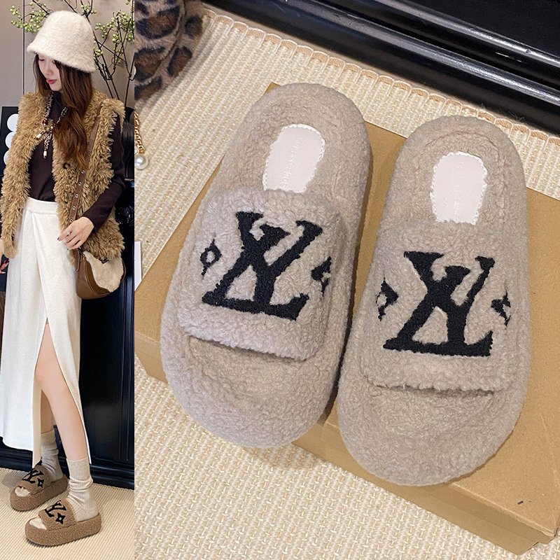 2025新款厚底毛毛拖鞋女外穿