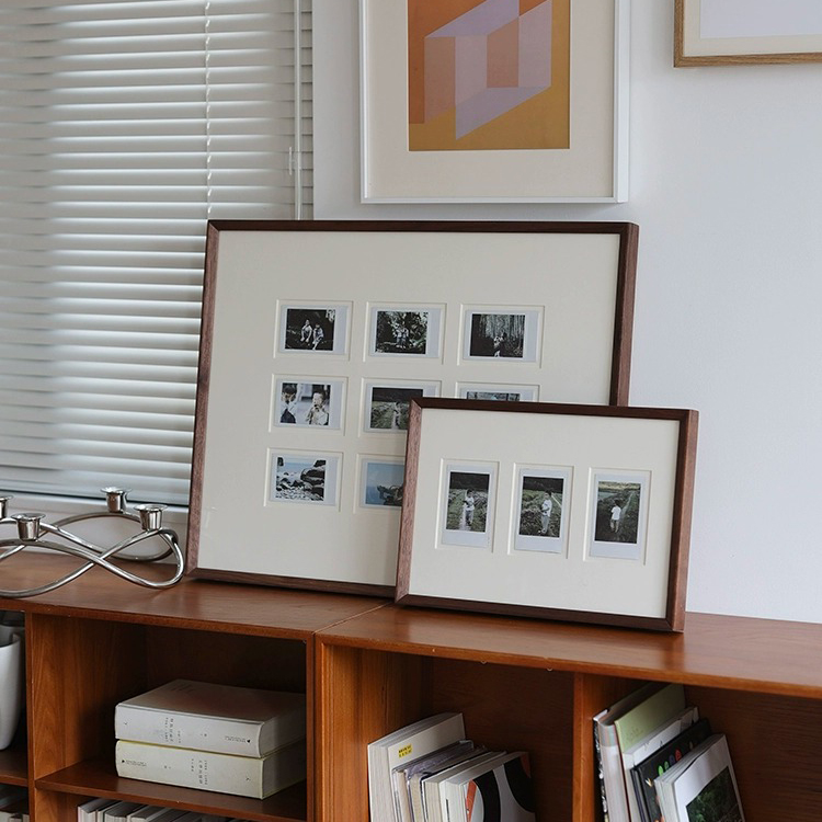 画框ins相片框挂墙多图框diy拍立得照片相框礼物情侣装裱实木展示