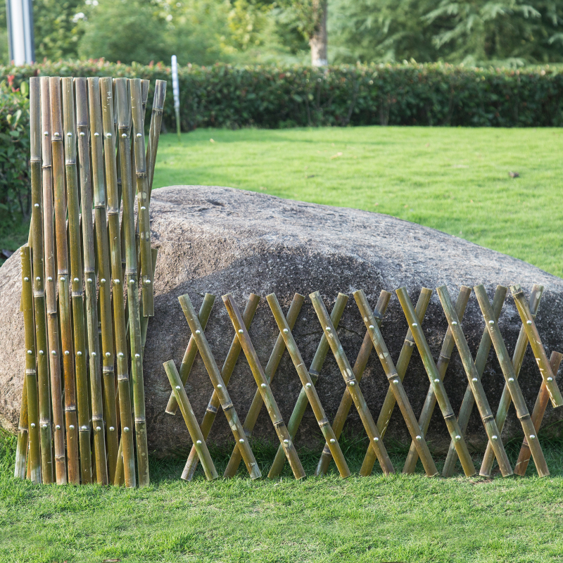 竹篱笆室外栅栏围栏户外小院围墙庭院花园隔断护栏伸缩竹子爬藤架