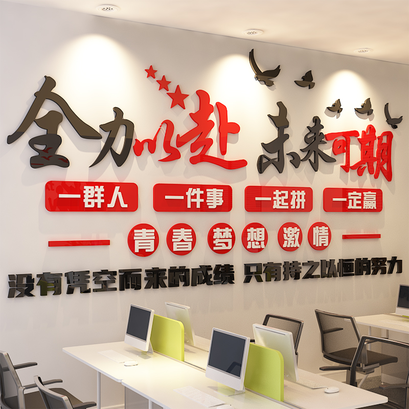 企业励志文化墙墙面装饰布置