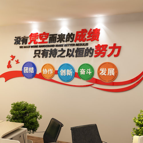 办公室装饰标语团队励志墙贴