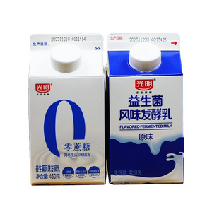 光明益生菌风味酸奶460g*4盒原味0蔗糖低温酸牛奶酒店餐饮