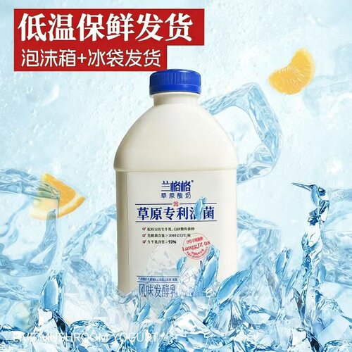 兰格格草原酸奶1kg*2瓶内蒙古风味发酵乳酪做干噎干巴希腊酸奶用
