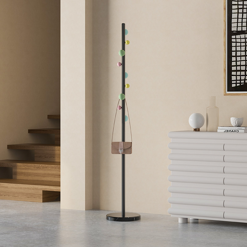 创意彩色落地衣帽架大理石底座