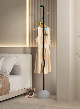 顾得铁艺创意设计衣帽架落地卧室挂衣架家用网红衣服架子现代简约