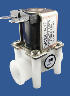 以赛2分内丝塑料电磁阀常闭进水阀DC12VDC24V2分内螺纹塑料水阀