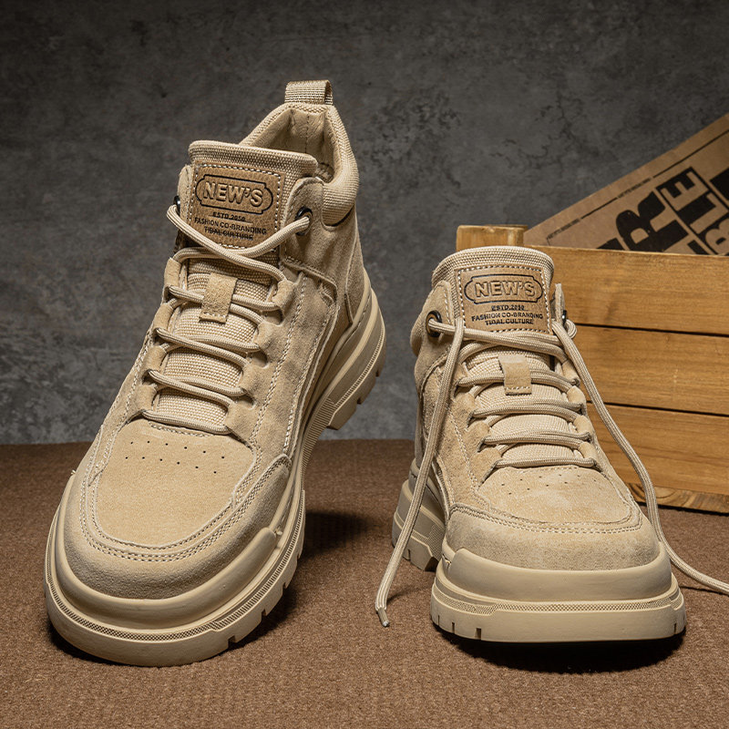 工装风真皮马丁靴男士高帮秋冬季增高复古短靴登山痞帅男鞋沙漠靴,流行男鞋,马丁靴,淘宝优惠券,粉丝福利购,淘宝优惠卷