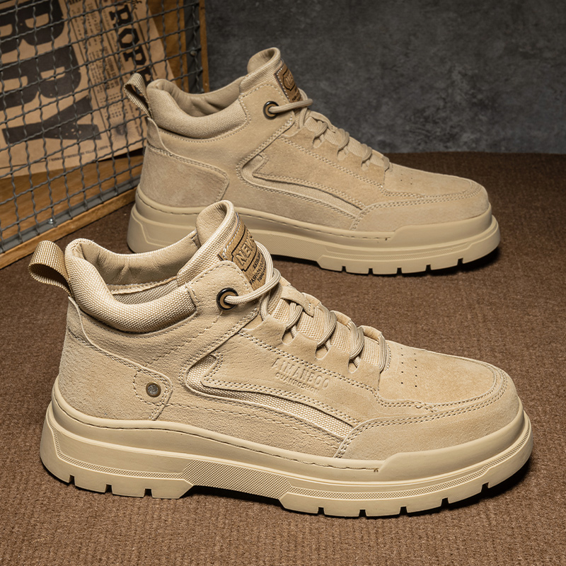 马丁靴男士潮流中高帮男鞋秋冬季百搭新式软底鞋子男款秋季沙漠靴