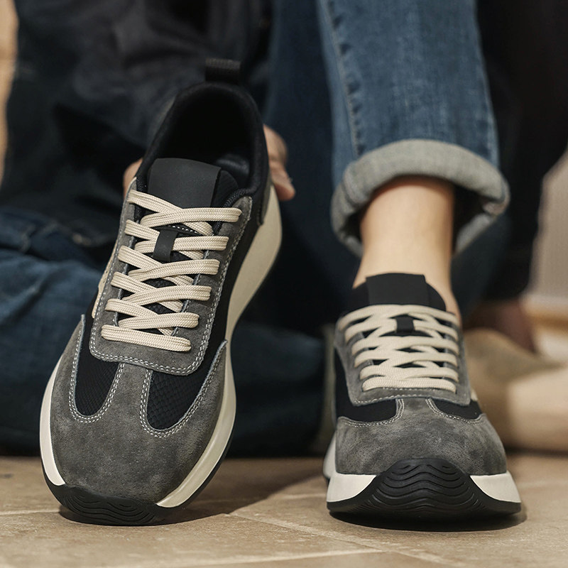 复古阿甘鞋男款春秋季厚底户外旅游休闲运动鞋子皮质百搭透气潮鞋,流行男鞋,时尚休闲鞋,淘宝优惠券,粉丝福利购,淘宝优惠卷