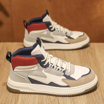 高帮男鞋2025新款秋冬运动板鞋男款中帮青少年设计感潮流休闲潮鞋