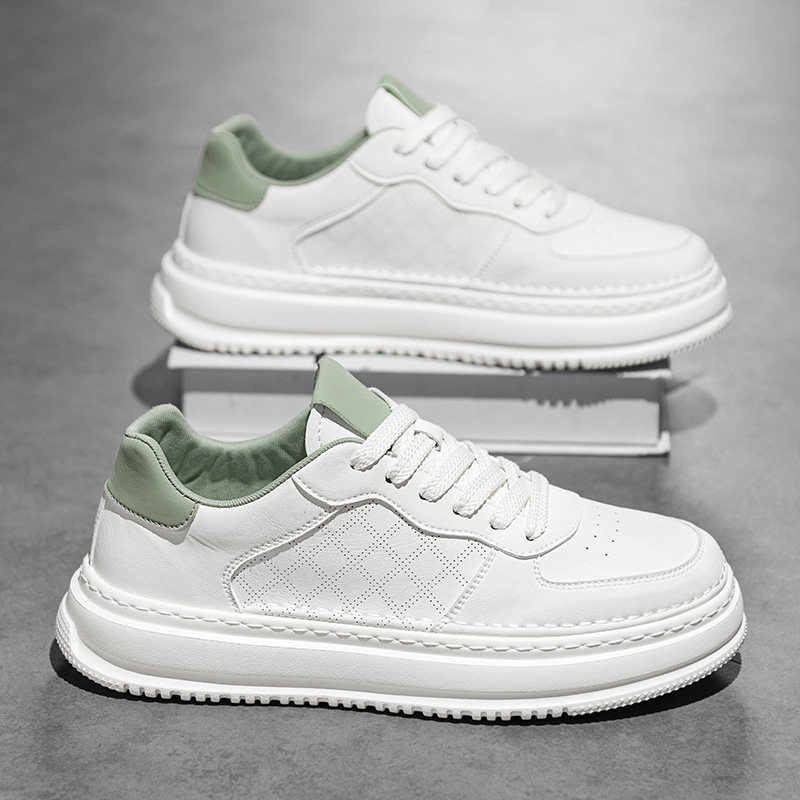 小白鞋男款高级感春夏季男士运动休闲鞋男鞋皮面透气轻便百搭板鞋,流行男鞋,休闲板鞋,淘宝优惠券,粉丝福利购,淘宝优惠卷