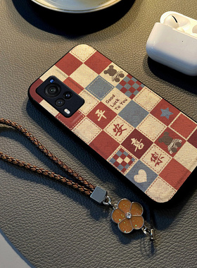 适用于vivox60手机壳新款x60pro保护套硅胶x50全包防摔x30布纹网红x23挂绳x21女款男x27高级感pro简约潮牌+