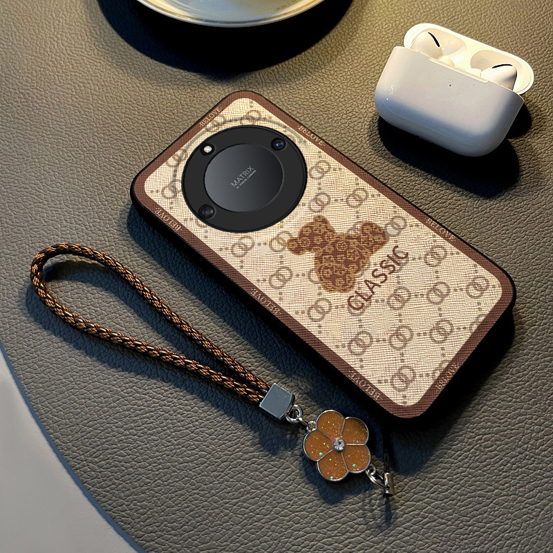 适用荣耀x40布纹简约手机壳挂绳