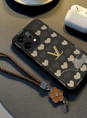 适用于opporeno14手机壳reno13新款reno12保护套硅胶reno11挂绳手链reno10全包reno9/8/7/6/5/4防摔pro女款+