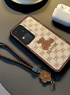 适用于vivos18手机壳新款s15pro保护套硅胶s12全包防摔s10布纹网红挂绳s9e女款男高级感s7卡通暴力熊s5潮牌s6