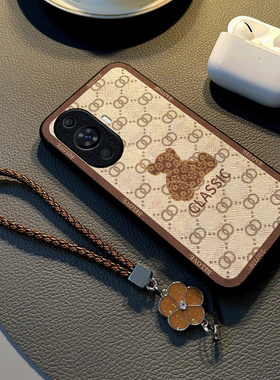 Hi适用于华为nova12pro手机壳新款nova11保护套活力版硅胶全包ultra防摔布纹se网红挂绳女款nova10卡通暴力熊